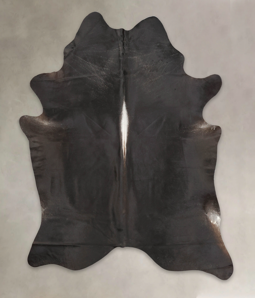 Solid Black Cowhide Rug #B3759