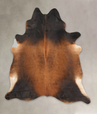 Brown with Red Cowhide Rug #B3779