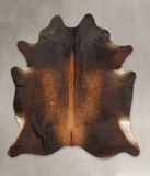 Brown with Red Cowhide Rug #B3784