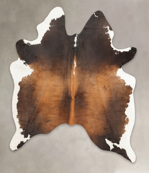 Chocolate and White Cowhide Rug #B3789