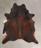 Brown with Red Cowhide Rug #B3799