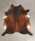 Brown with Red Cowhide Rug #B3800