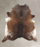 Salt and Pepper Brown Cowhide Rug #B3803