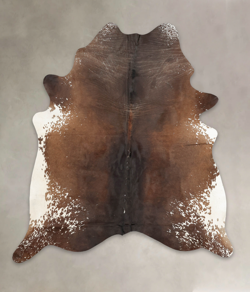 Salt and Pepper Brown Cowhide Rug #B3803
