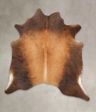 Brown with Red Cowhide Rug #B3816