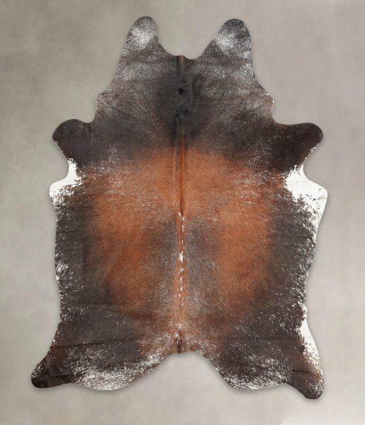 Salt and Pepper Brown Cowhide Rug #B3822