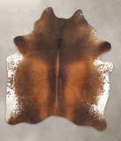 Brown with Red Cowhide Rug #B3832