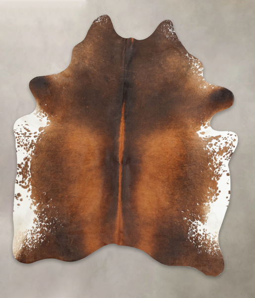 Brown with Red Cowhide Rug #B3832