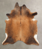 Brown with Red Cowhide Rug #B3834