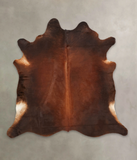 Brown with Red Cowhide Rug #B3837