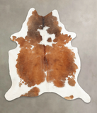 Brown and White Cowhide Rug #B3840