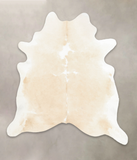 Beige and White Cowhide Rug #B3849