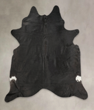 Solid Black Cowhide Rug #B3856