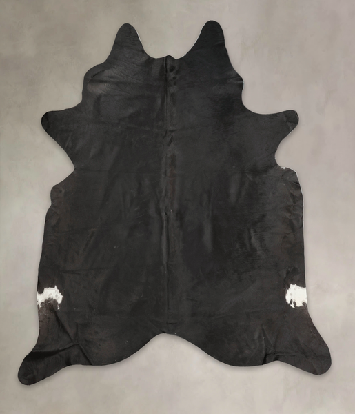 Solid Black Cowhide Rug #B3856