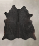 Solid Black Cowhide Rug #B3858