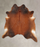 Brown with Red Cowhide Rug #B3929