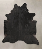 Solid Black Cowhide Rug #B3932