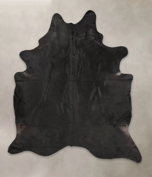 Solid Black Cowhide Rug #B3932