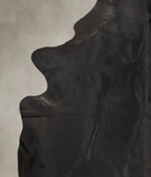 Solid Black Cowhide Rug #B3932