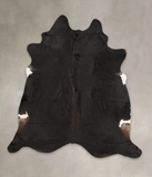 Solid Black Cowhide Rug #B3935