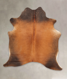 Brown with Red Cowhide Rug #B3953