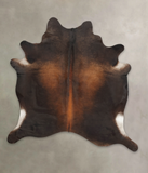 Brown with Red Cowhide Rug #B3959
