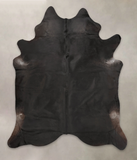 Solid Black Cowhide Rug #B3968