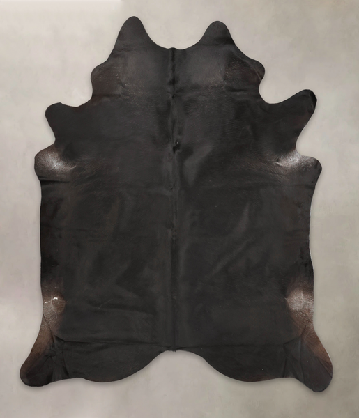 Solid Black Cowhide Rug #B3968