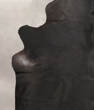 Solid Black Cowhide Rug #B3968