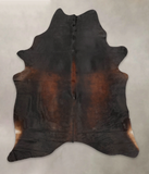 Brown with Red Cowhide Rug #B3984