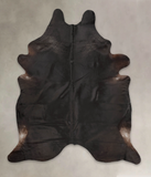 Solid Black Cowhide Rug #B3992