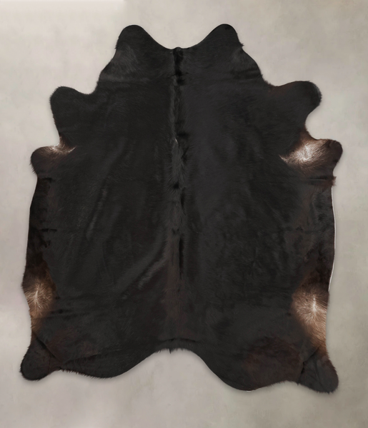 Solid Black Cowhide Rug #B3994