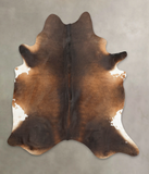 Chocolate and White Cowhide Rug #B4004