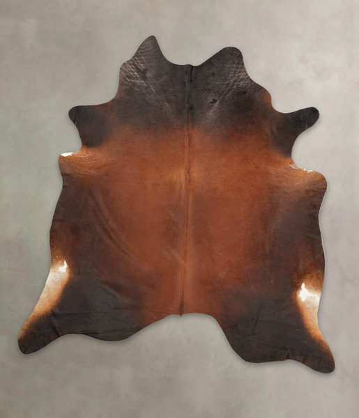 Brown with Red Cowhide Rug #B4024