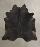 Solid Black Cowhide Rug #B4031