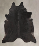 Solid Black Cowhide Rug #B4032