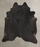 Solid Black Cowhide Rug #B4033