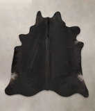 Solid Black Cowhide Rug #B4035