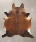 Brown with Red Cowhide Rug #B4043