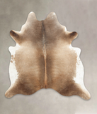 Grey with Beige Cowhide Rug #B4055