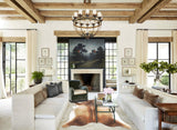 Grey with Beige Cowhide Rug #B4055