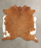 Brown and White Regular Cowhide Rug #B4058