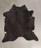 Solid Black Cowhide Rug #B4063