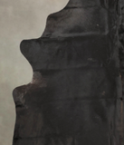 Solid Black Cowhide Rug #B4065