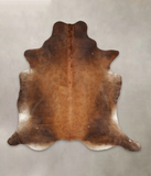 Brown with Red Cowhide Rug #B4076