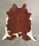 Brown and White Cowhide Rug #B4078