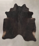 Solid Black Cowhide Rug #B4082