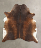 Brown with Red Cowhide Rug #B4099
