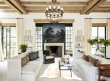 Grey with Beige Cowhide Rug #B4828