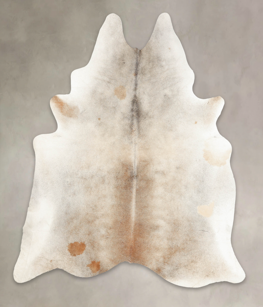 Grey with Beige Cowhide Rug #B4888